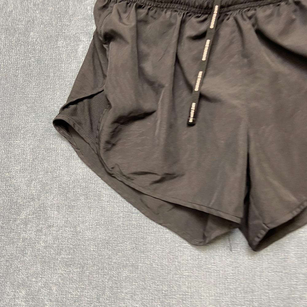 Nike Tempo Dri-Fit Running Shorts Womens Large Black Swoosh Logo Back Zip Sports - Picture 2 of 15